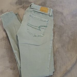 American Eagle Green Jeggings